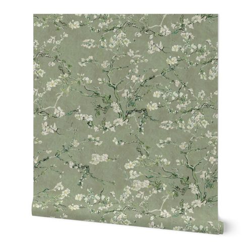 Vincent Van Gogh Almond Blossom sage green