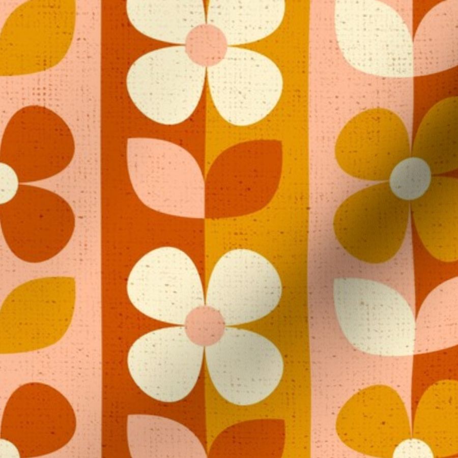 Retro flowers Fabric