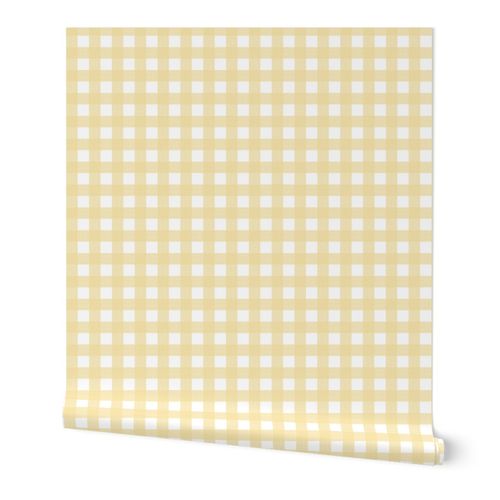3/4" Gingham Hawthorne Yellow on white