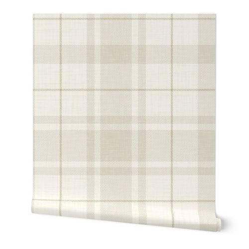 Soft Beige Textured Plaid