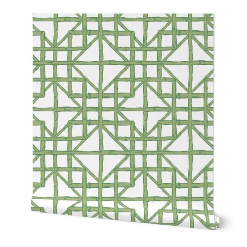 Bamboo fretwork diamonds/green/large
