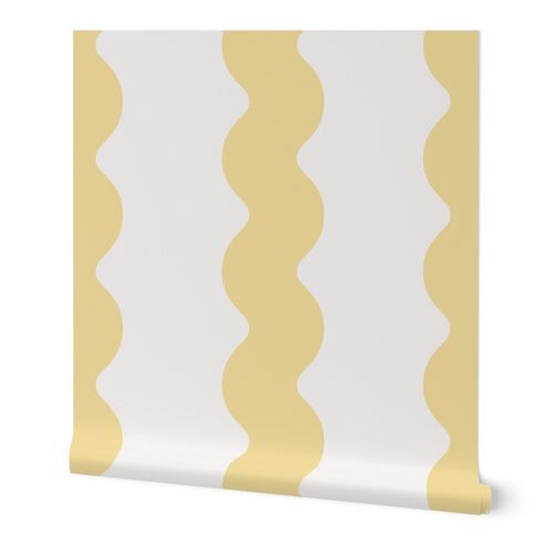 Big Squiggle Stripe Modern Abstract Monochrome Butter Creamy Yellow