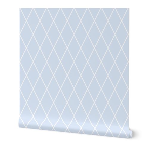 Clemmie's Lattice: Light Chambray Blue & White Trellising