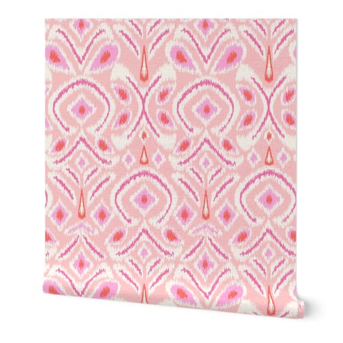 ikat flower/blush pink/jumbo