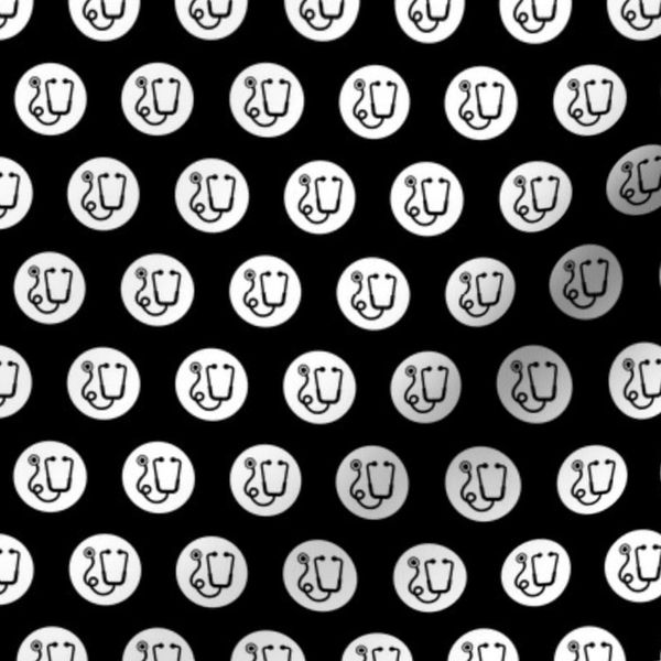 Stethoscope Healthcare Symbol in Black & White (Mini Scale)