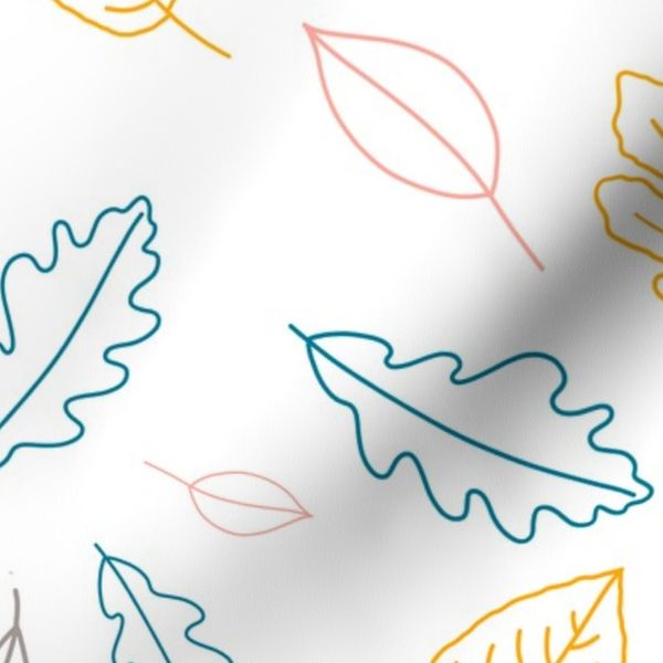Colorful Leaves (White Background) Large