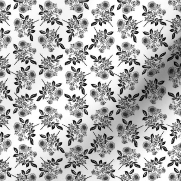 Vintage Rose Flower Floral Pattern (Mini Scale)