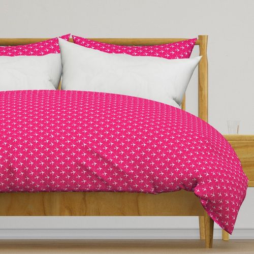 White and pink jet pattern - airplanes - plane fabric