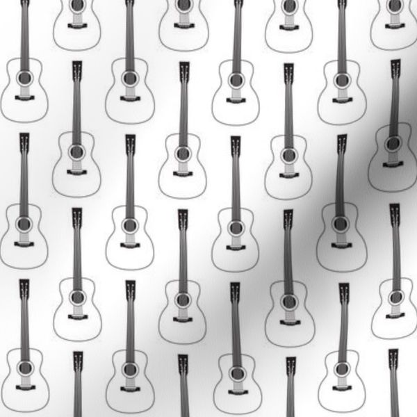 tiny black and white guitars