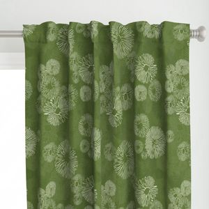 mushroom - stylized wild mushrooms - botanical green abstract fungus