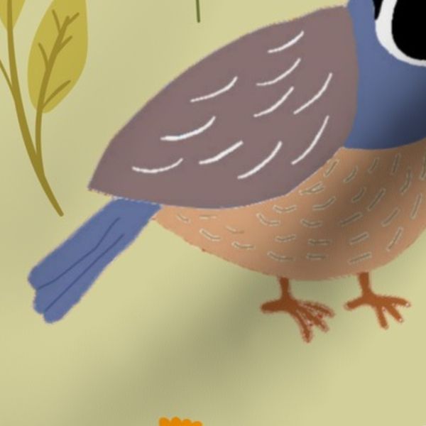 California Quail Seamless Pattern