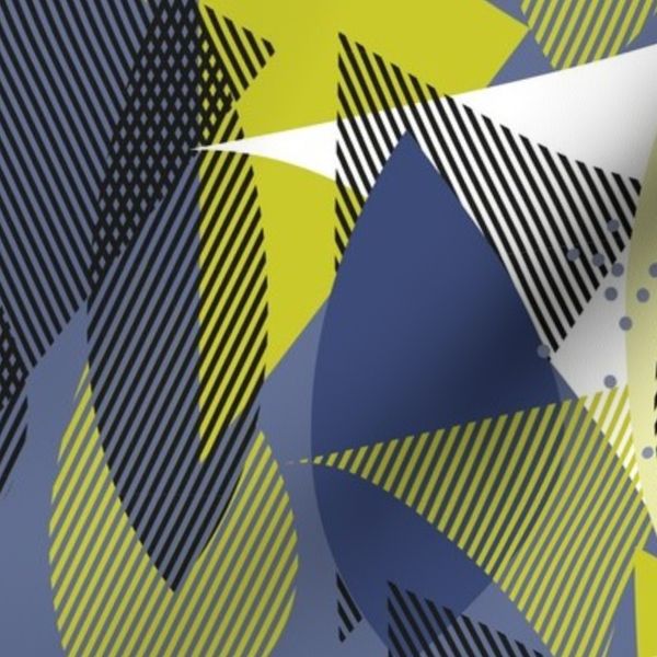 striped abstracts - blue green
