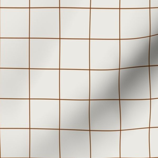 brown and off white farmhouse windowpane check 1.5 inch