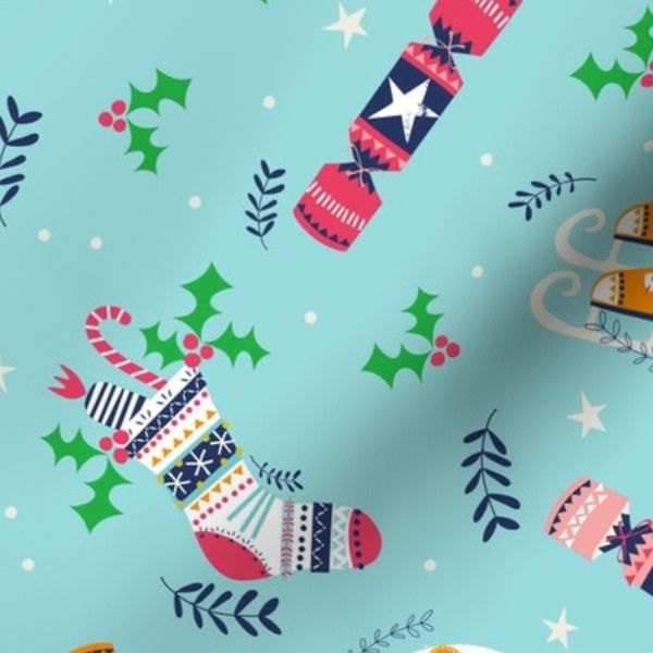 Merry Little Christmas Large Scale Blue