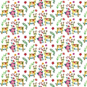 Reindeer and Flowers