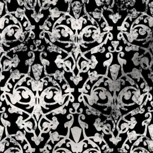 Damask Black and White distressed