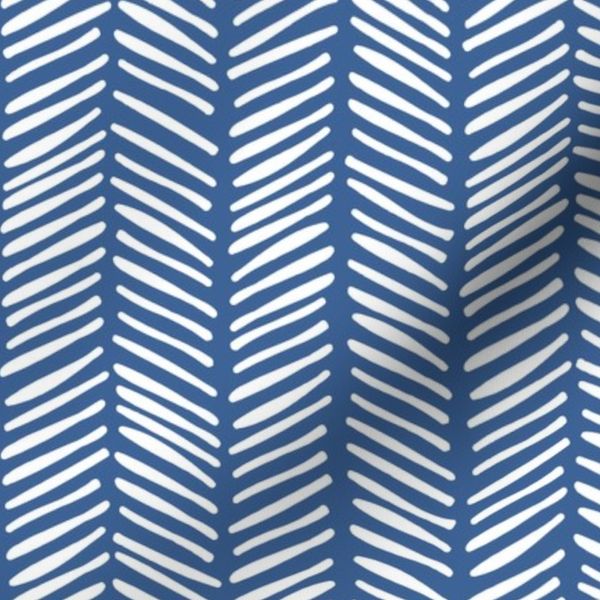 Herringbone Handdrawn - Integra Blue