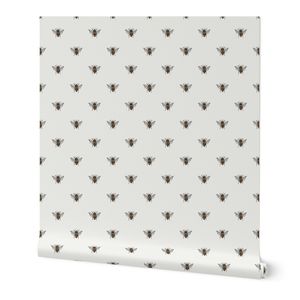 TINY bee fabric - honey bee fabric minimal bee design - sfx0602 snow