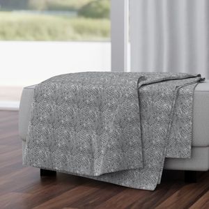 Tropical Palm Fronds in Charcoal on Light Grey - Small
