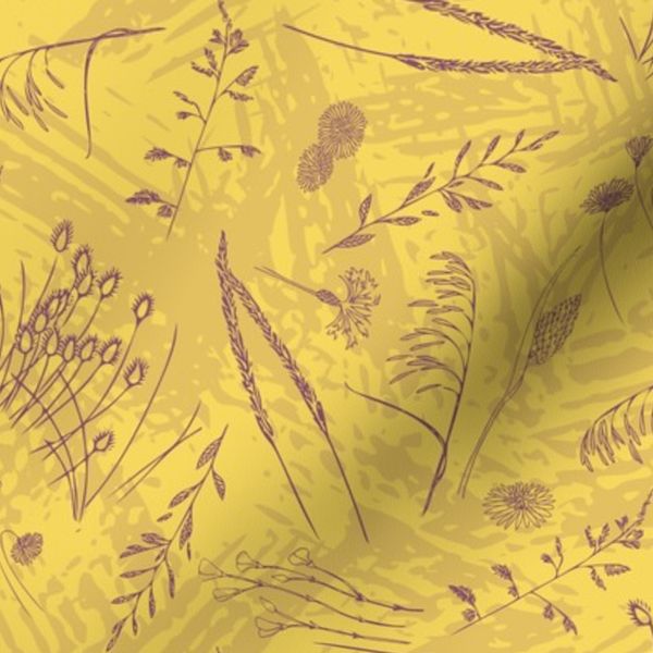 Tumbling grasses - Golden Yellow and Plum