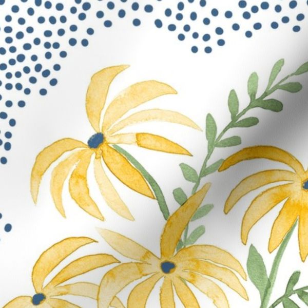24" Pearl's Bouquet Yellow Green and Blue
