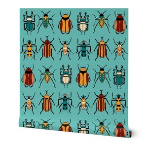 Tropical Beetles on Turquoise