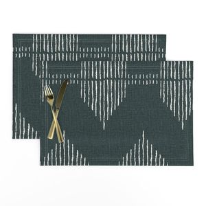 Boho southwestern Geometric Spruce Green Blue linen look interiors