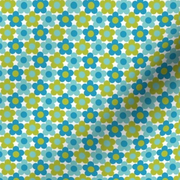 small Disco Daisy blue green