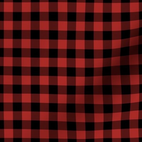 Gingham Pattern - Ladybird Red and Black