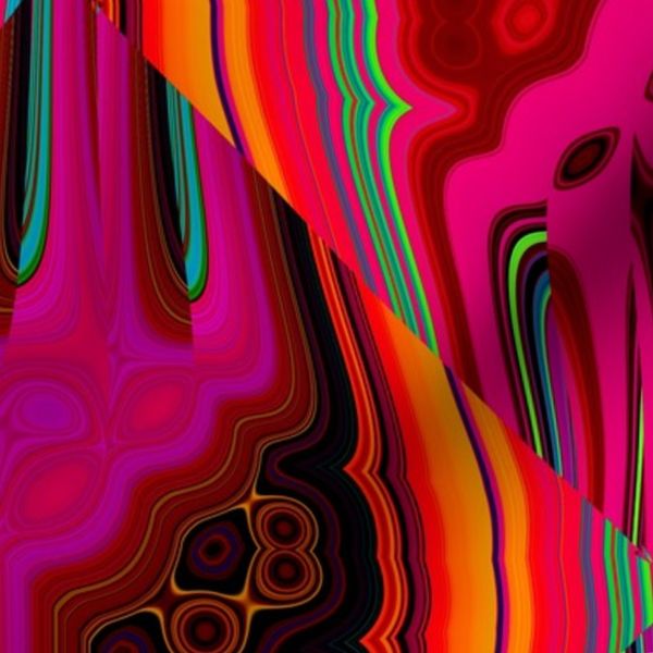 large BRIGHT FRUITY ABSTRACT DIAMONDS AND WAVES 2 PSMGE
