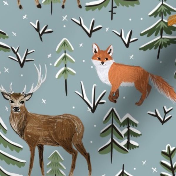 Winter-Fir-Forest- silver