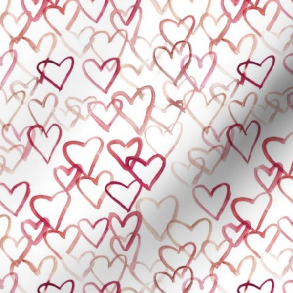 love vibes watercolor hearts for saint valentines romantic cute heart