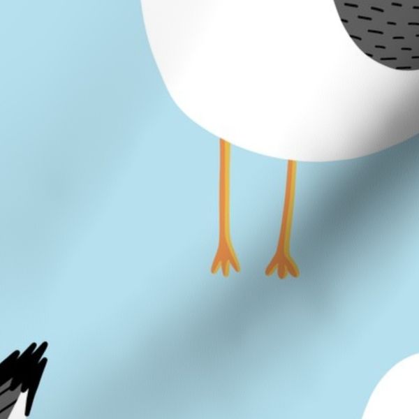 Seagulls Large Scale Blue