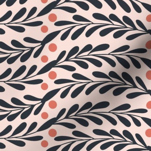 Leaves uniform repeat on blush pink