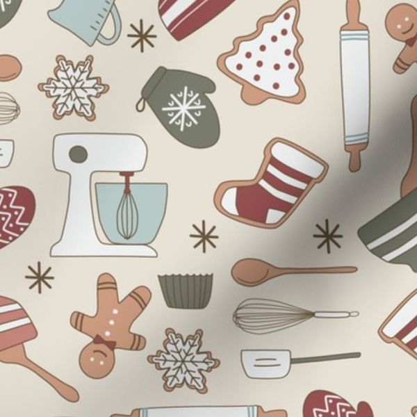 Holiday Baking Rust and Green