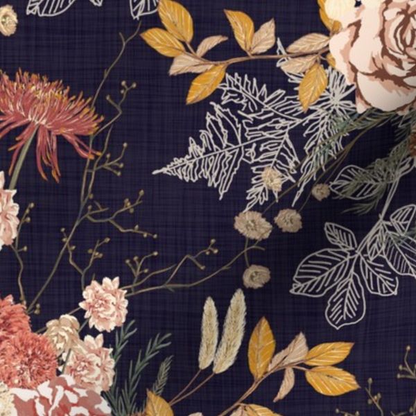 Autumn Bouquet (Navy)
