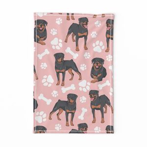 Rottweiler Bones Paws Pink Large Scale