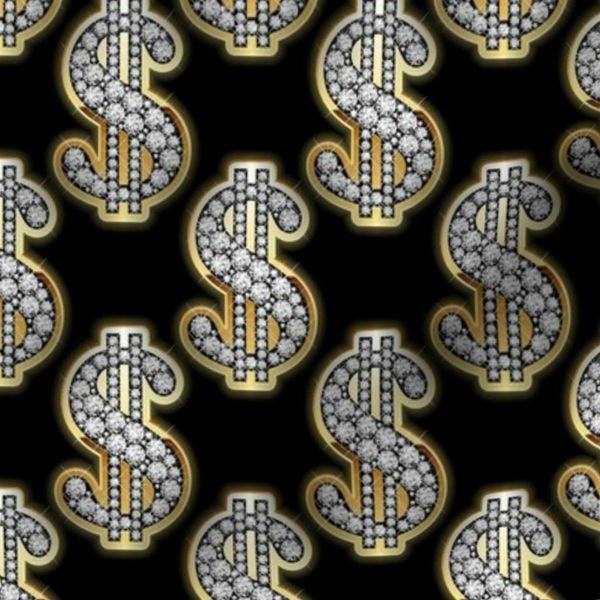 1469-M Gold & Diamonds Dollar Signs