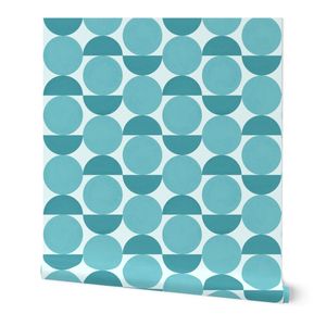 Vintage Mid century Modern Abstract Geometric Balancing Shapes in Ocean