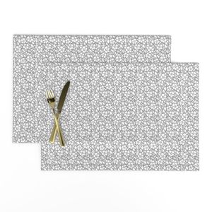 2 Color Ditsy Floral Print - Gray and White