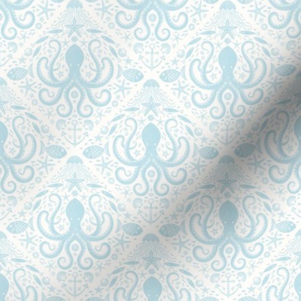 Underwater Adventure Octopus small scale baby blue by Pippa Shaw