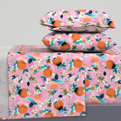 Watercolor Oranges - Pink