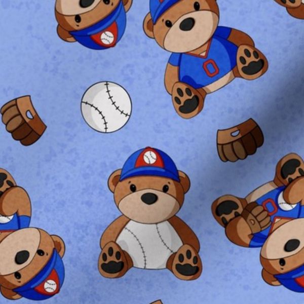 Baseball Teddy Bears Scatter Large - Blue