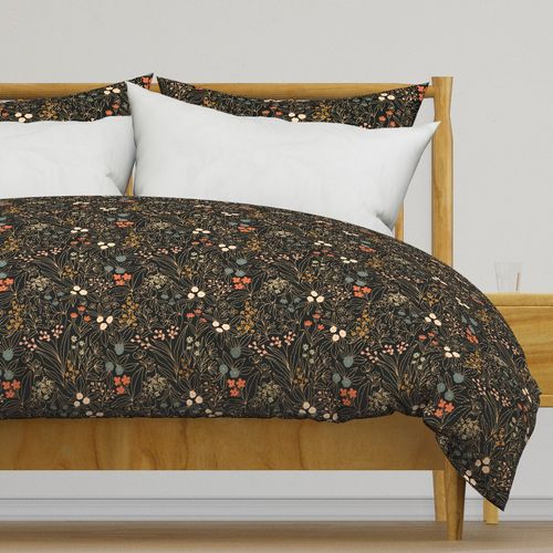Line Floral - Black