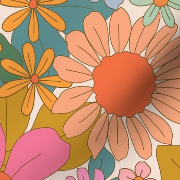 1970s inspired floral - large