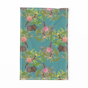 Wombat Wonderland - teal green medium/large