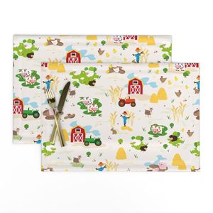 Cute Colorful Farm Animals seaml stock