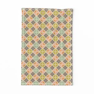 Small Boho Quilt of Tiny Flowers and Chevrons