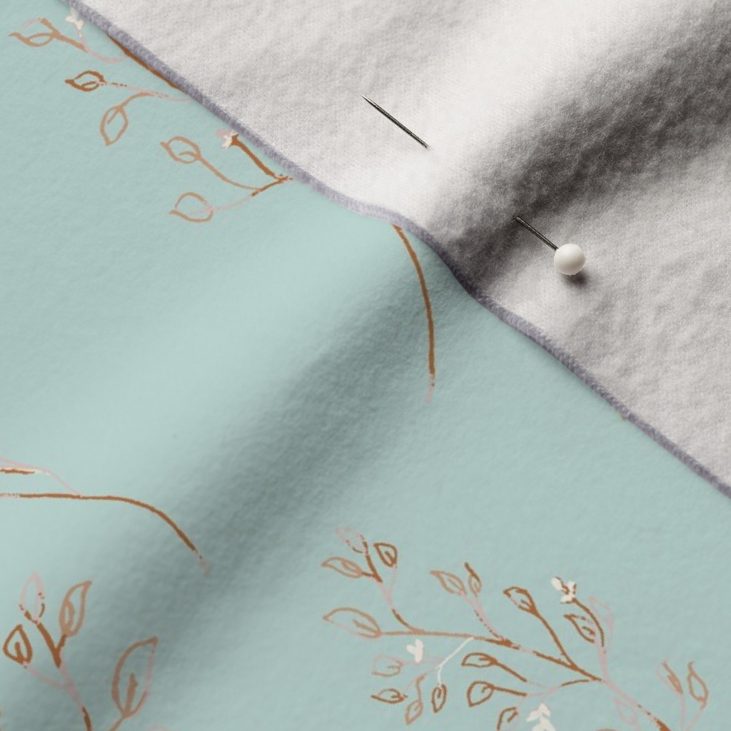Close up of Performance Velvet fabric with a sewing pin