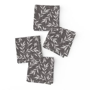 Leafy vine - charcoal - textured